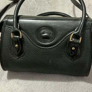 Vintage Dooney and Bourke Black Pebble Leather Satchel Handbag. AWL